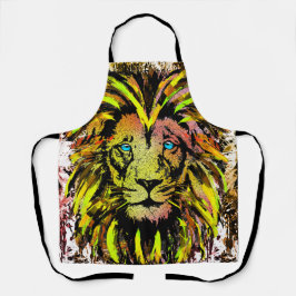 イエローライオンヘッドエプロン – ライオン顔エプロン エプロン
