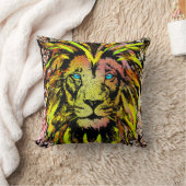 イエローライオンヘッドライオン顔装飾用クッション クッション (ブランケット)