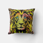 イエローライオンヘッドライオン顔装飾用クッション クッション (裏面)