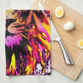 イエローライオンヘッド – ライオン顔 – ライオンキッチンタオル キッチンタオル (四つ折り)
