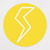 イエローライトニングボルト電気 ラベル (デザイン1)