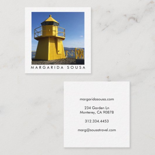 イエローライトハウスアイスランドフォトトラベルツーリズム スクエア名刺 (正面/裏面)