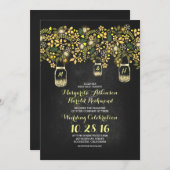 イエローライトメイスンjarsフローラ結婚シャルボード 招待状 (正面/裏面)