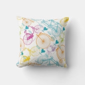 イエローライム様式化ヴィンテージモダン自転車 クッション (正面)