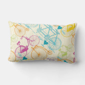 イエローライム様式化ヴィンテージモダン自転車 ランバークッション (裏面)