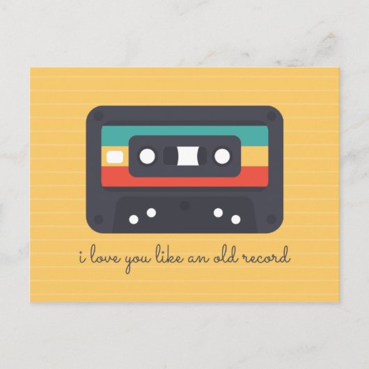 イエローライン カセットテープ ラブ ポストカード (正面)