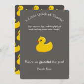 イエローラダックの赤ちゃん感謝していシャワー- you 招待状 (正面/裏面)