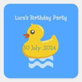 イエローラダック誕生日パーティー スクエアシール