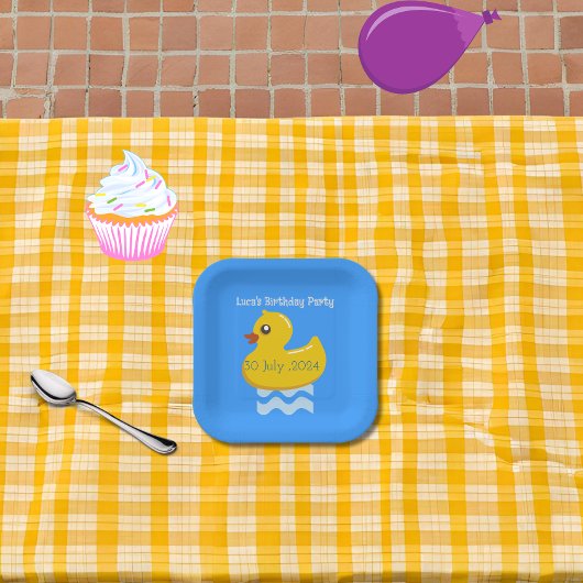 イエローラダック誕生日パーティー ペーパープレート