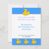 イエローラダック誕生日パーティー 招待状 (裏面)