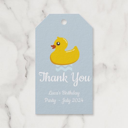 イエローラバーガモ – 誕生日パーティー – ありがとう ギフトタグ (裏面)