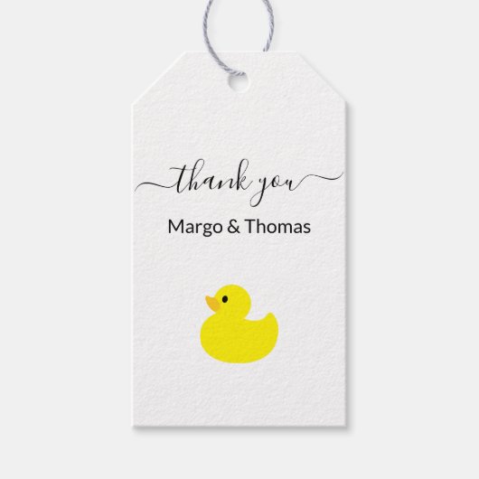 イエローラバーダックありがとうギフトラベル ギフトタグ (正面)
