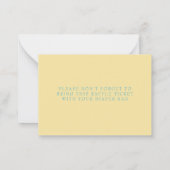 イエローラバーダックおむつラッフルカード – ベビーショウ ノートカード (裏面)