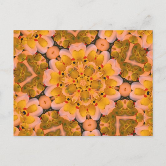 イエローラバーダックス万華鏡のように千変万化するパターン写真はがき ポストカード (正面)