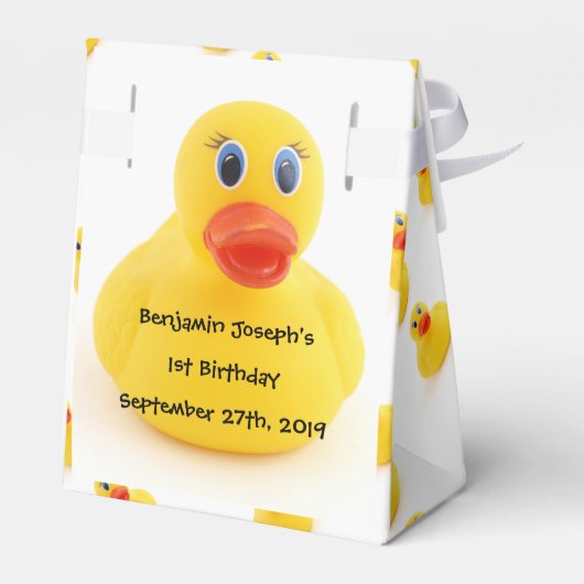 イエローラバーダックス1歳の誕生日 フェイバーボックス (裏面サイド)