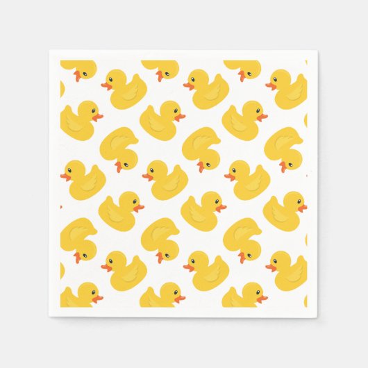 イエローラバーダックナプキン – ベビーシャワー&誕生日 スタンダードカクテルナプキン (正面)