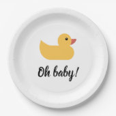 イエローラバーダックバスダッキー（アヒルちゃん）OHベビーシャワー ペーパープレート (正面)