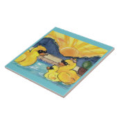 イエローラバーダックファミリーインプールタイルトリベット タイル (側面)