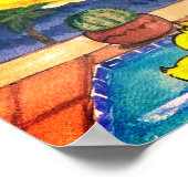 イエローラバーダックファミリーバケーションプールポスター ポスター (角)