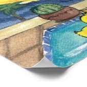 イエローラバーダックファミリーバケーションプールポスター ポスター (角)