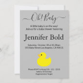 イエローラバーダックベビーシャワー招待状 招待状 (正面)