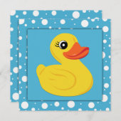 イエローラバーダックベビーシャワー 招待状 (正面/裏面)