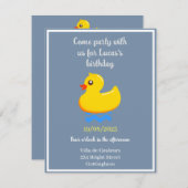 イエローラバーダック誕生日パーティー 招待状 (正面/裏面)