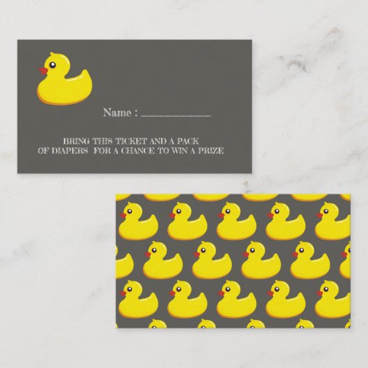 イエローラバーダック – おむつラッフル エンクロージャーカード (正面/裏面)