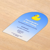 イエローラバーダック – バースデーパーティー アクリル招待状 (レイダウン)