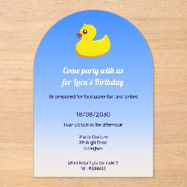 イエローラバーダック – バースデーパーティー アクリル招待状
