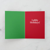 イエローラブの子犬とサンタ帽 - ラブィホリデイズ! シーズンカード (内部)