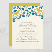 イエローラブバードブライダルシャワー招待状 招待状 (正面/裏面)