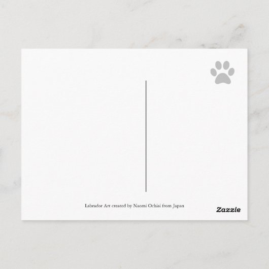 イエローラブラドールとママとパパ ポストカード (裏面)