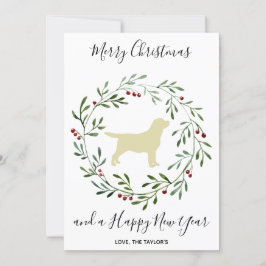 イエローラブラドールエレガントドッグメリークリスマス シーズンカード