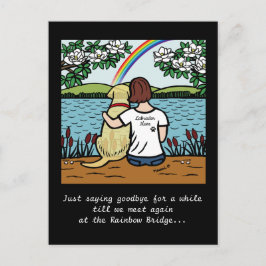 イエローラブラドールエンジェルとママブラウン ポストカード