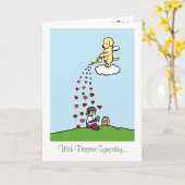 イエローラブラドールエンジェルウィズラブ カード (黄色い花)