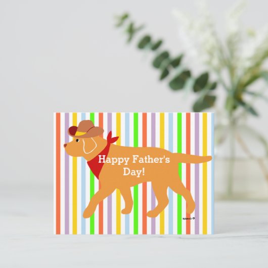 イエローラブラドールカウボーイマンガ ポストカード (スタンド正面)