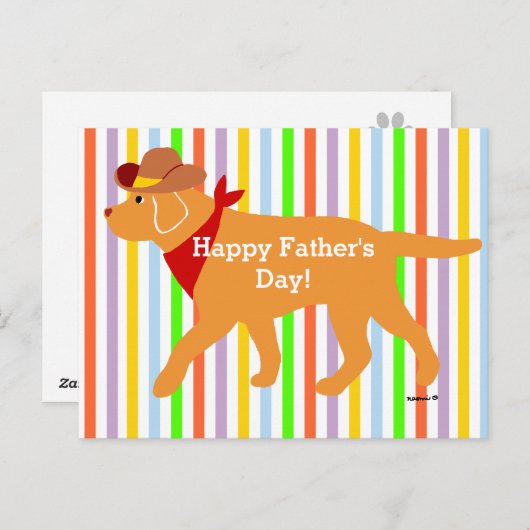 イエローラブラドールカウボーイマンガ ポストカード (正面/裏面)