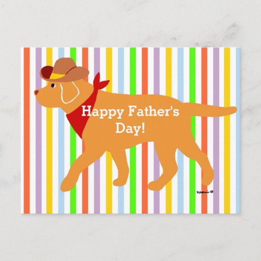 イエローラブラドールカウボーイマンガ ポストカード (正面)