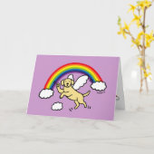 イエローラブラドールガーディアンエンジェルサンキュー カード (黄色い花)