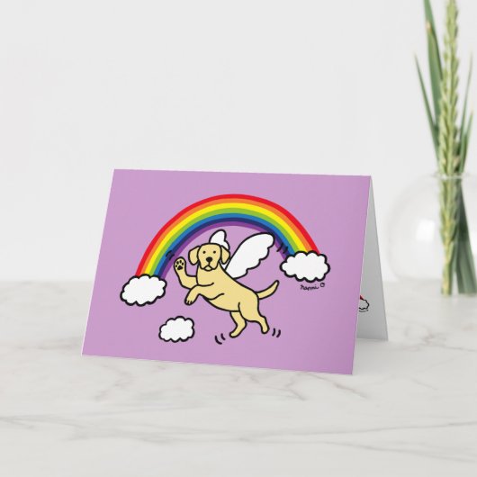 イエローラブラドールガーディアンエンジェルサンキュー カード (正面)