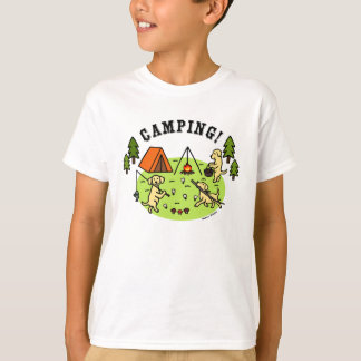 イエローラブラドールキャンピングTシャツ Tシャツ