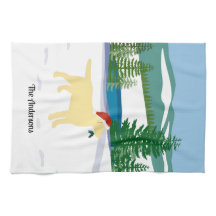 イエローラブラドールクリスマスエバーグリーンサンタハット