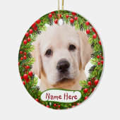 イエローラブラドールクリスマスオーナメント セラミックオーナメント (左)