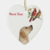 イエローラブラドールクリスマスオーナメント セラミックオーナメント (右)