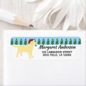 イエローラブラドールクリスマスサンタ差出人住所 ラベル (インサイチュ)