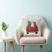 イエローラブラドールクリスマストラック クッション (椅子)