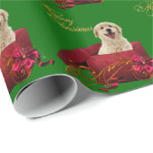 イエローラブラドールクリスマスラッピング紙 ラッピングペーパー (ロールコーナー)