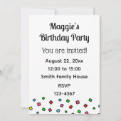 イエローラブラドールコンフェッティ誕生日パーティー 招待状 (裏面)