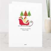 イエローラブラドールシルエットクリスマスそり カード (裏面)